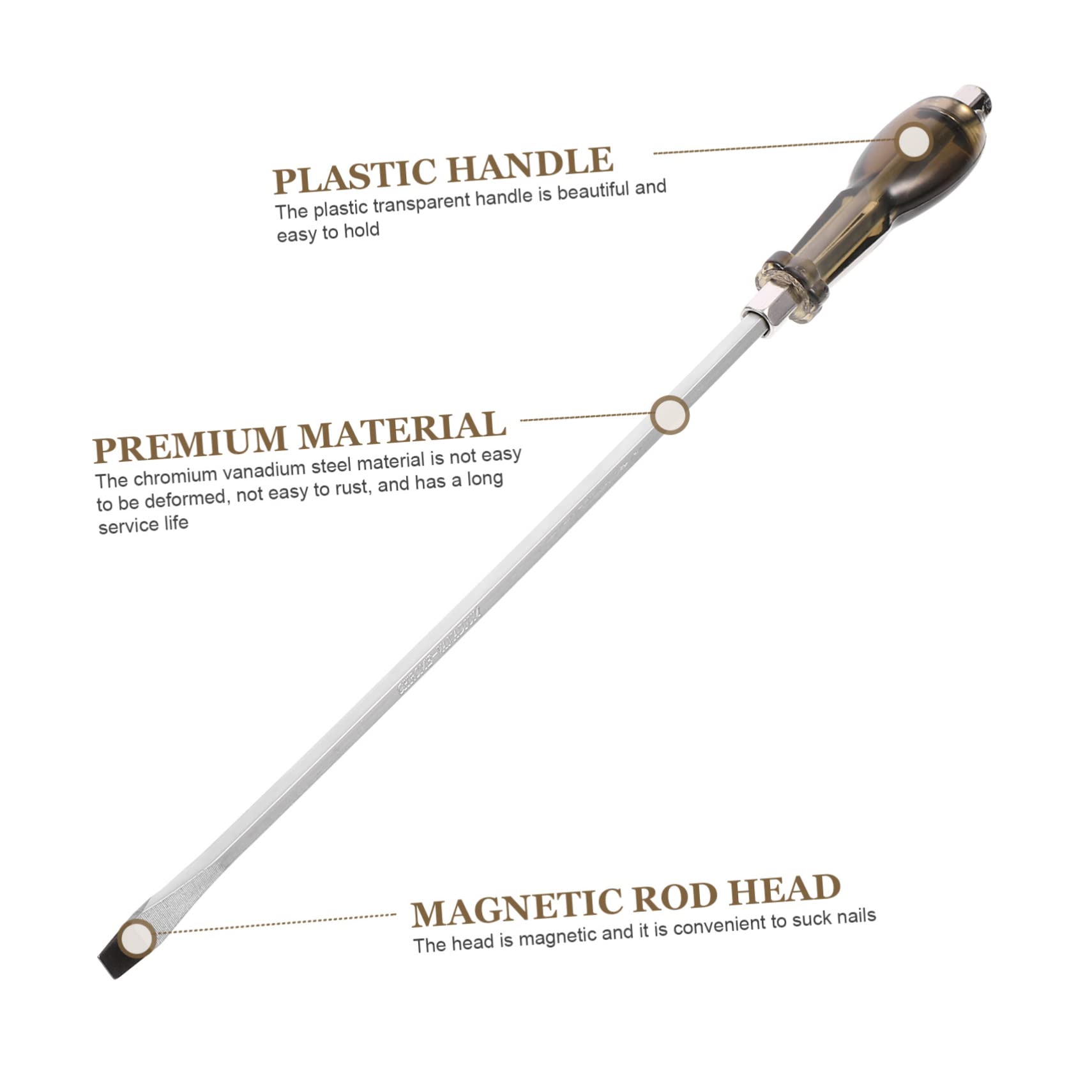SHINEOFI 2 Set Cacciavite Magnetico Cacciaviti Testa Piatta Angolato Avvitatore Strumento Di Riparazione Domestica Cacciavite Per Auto Acciaio Al Cromo Vanadio Argento 2 Pezzi * 2