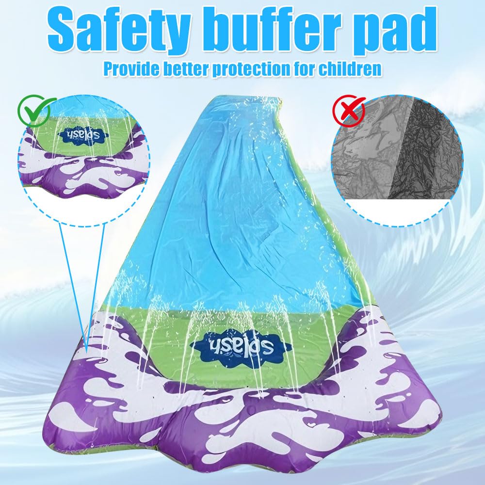 Scivolo d'Acqua da Giardino per Bambini – Scivolo Gonfiabile da 480 Cm (15,8 Piedi) con 2 Bodyboard, Spruzzatore Integrato E Tanto Divertimento per Bambini E Adulti (Uso Esterno)