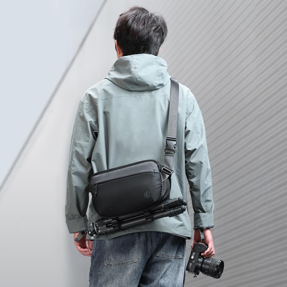 Ulanzi PB038 Sling Travel Bag V2 - Bolsa de viaje con divisor para cámara de 10 litros, para DSLR, GoPro y accesorios, con soporte para trípode, color negro