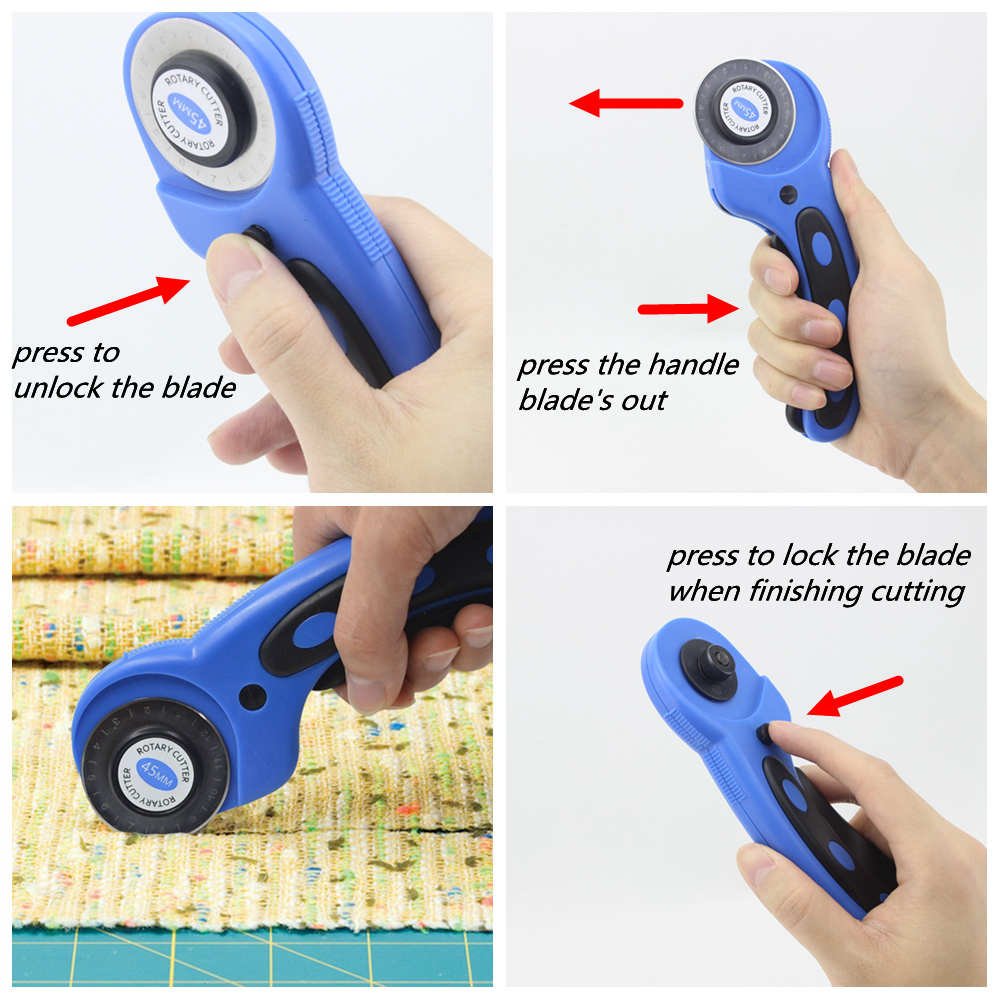 45mm Rotary Cutter Set for Sewing Fabric Leather Quilting Tools with 5