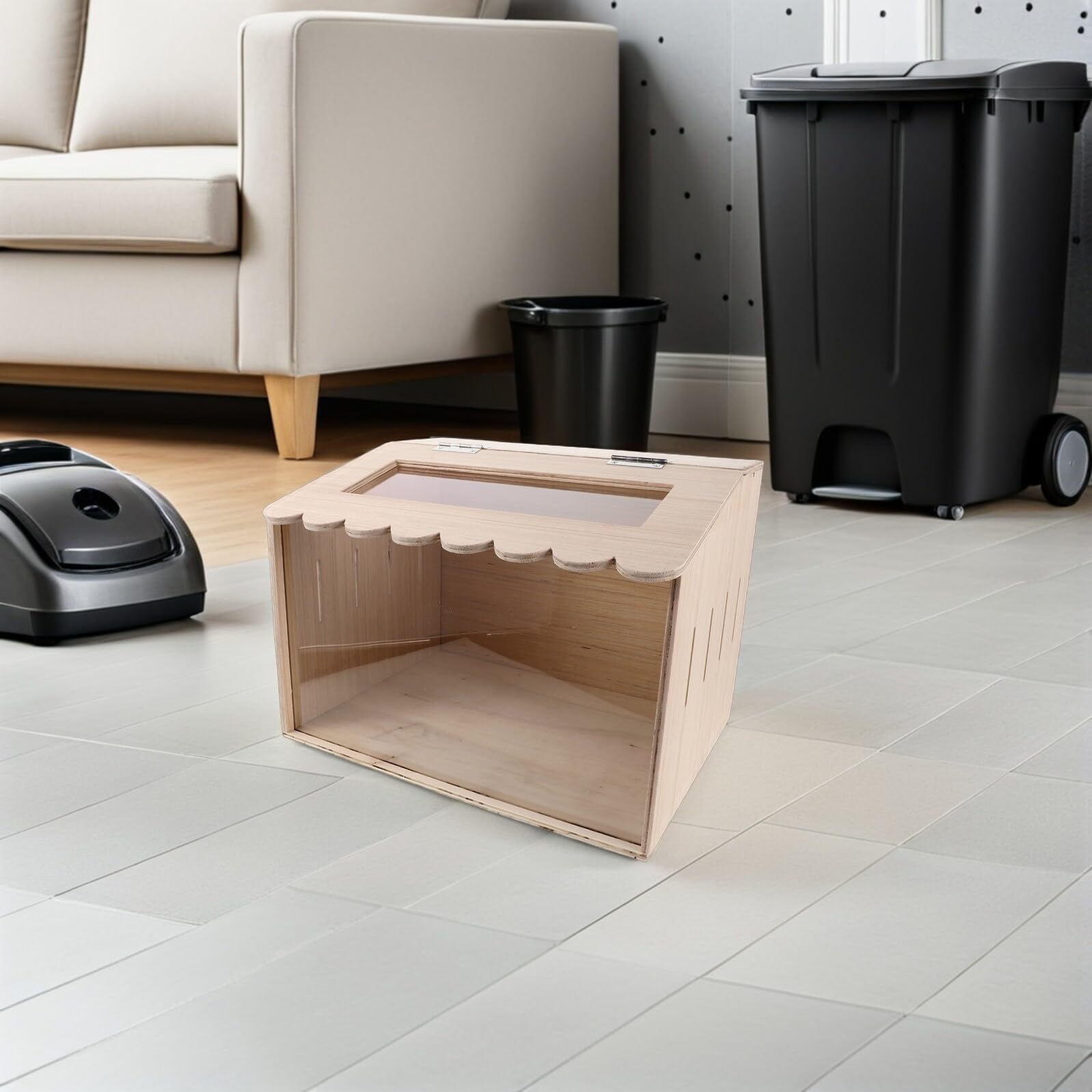 SHOWERORO Caja Calentadora para Pollitos y Codornices Pequeña 40X30X30 CM Criadora Electrónica Beige Control de Temperatura Constante para Incubar Huevos y Aves Interiores