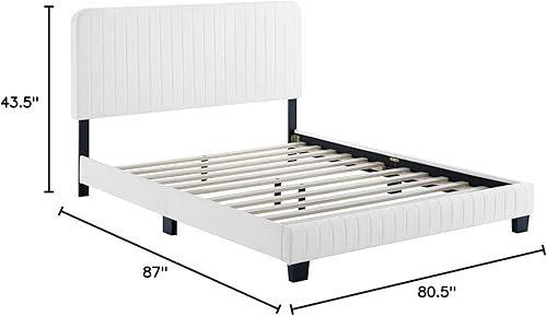 Miniatura 89 de Modway Celine - Base de cama con plataforma de terciopelo capitoné de alto rendimiento, color gris claro Gris,claro,Esmeralda/Sólidos,Gris,Rosa