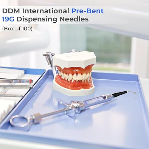 Miniatura 2 de Aguja dispensadora predoblada – Puntas de entrega de 19G con extremo de cepillo micro – Caja de 100 puntas desechables universales estilo Luer Lock