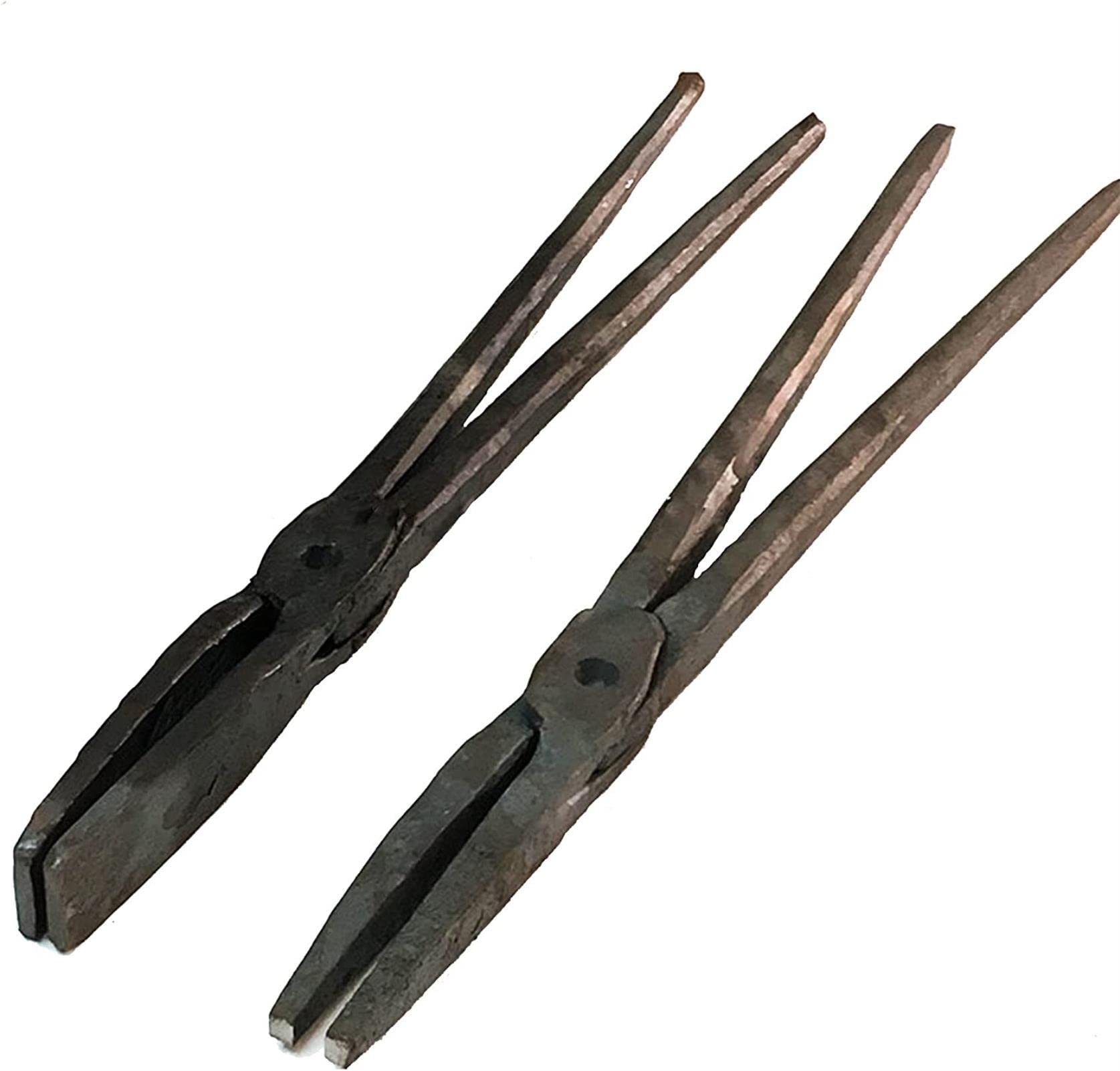 Tenazas de herrero,Tenaza de forja Ponga de herrero Ponga plana de herrero pinzas afiladas 2 Pcs Ponga de herrero for ingeniero herrero y forra, un (Color : B)