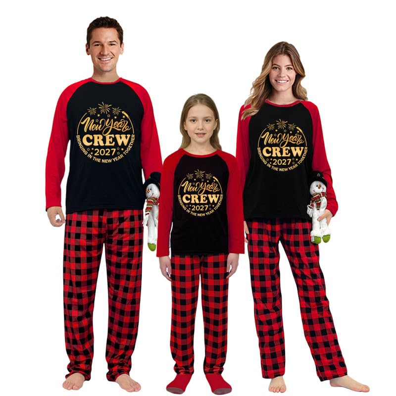 iHapHap 2027 Happy New Year Crew Bringing In The New Year Together Family Matching Pajamas...