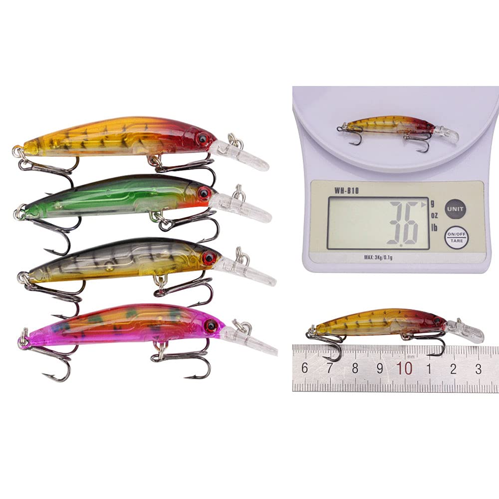 56 Pezzi Diving Fishing Lure Set Multicolore Esca Artificiale per Acqua Dolce e Salata Bass Trota Luccio