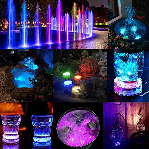 [4-Pack] Submersible Led Lights With Remote Control, 16 Colors Changing Waterproof Led Tea Lights, Pool Lamp Battery Operated Underwater Pond Lights For Aquarium Garden Wedding Party, White (Yfy2201) #TOP7