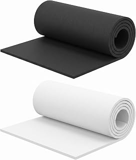 2pcs EVA foam roll 35x100cm, 5mm thick high density foam | Black and white, easy to cut and paint, firm yet flexible, foam sheet for cosplay costume, crafts, DIY projects