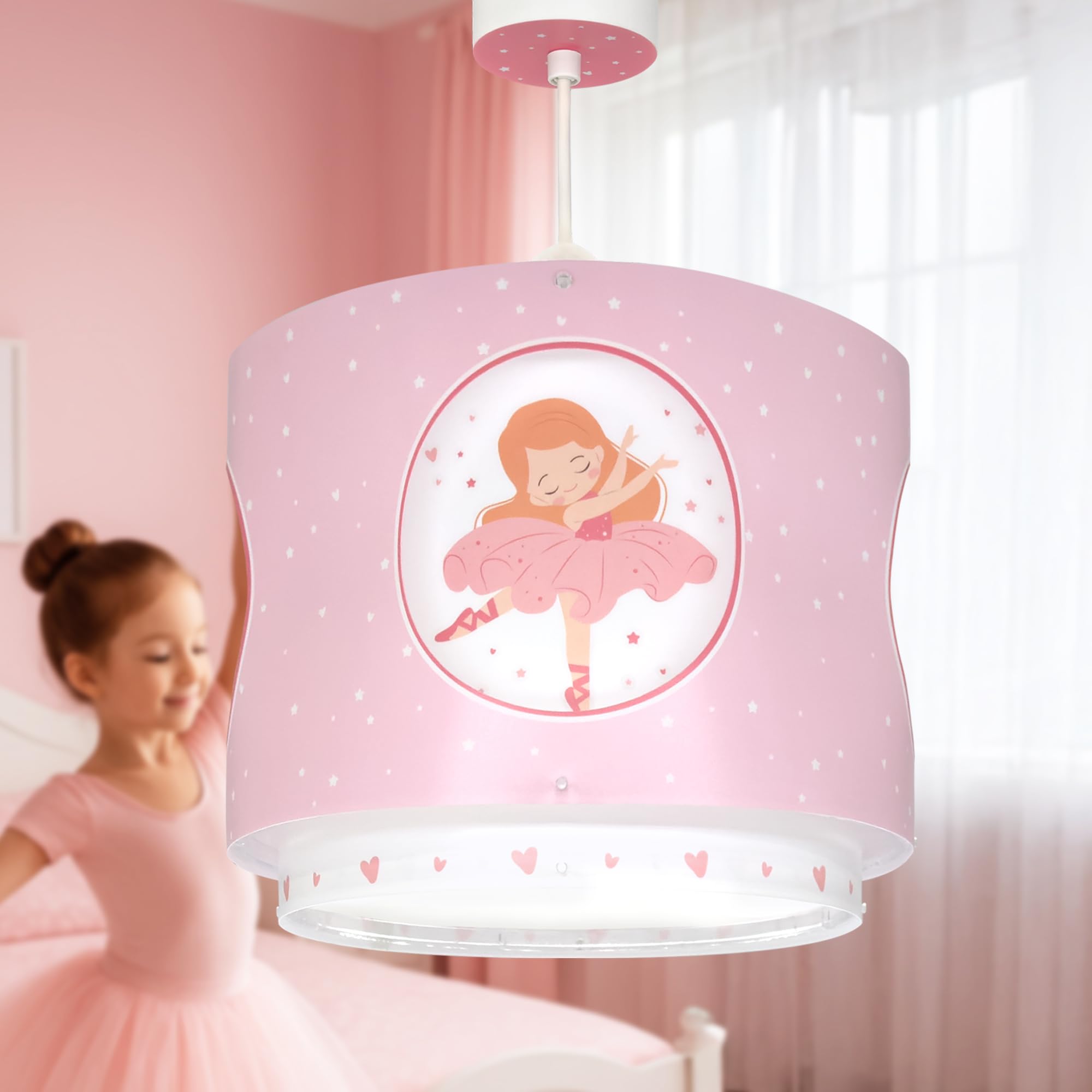 Dalber Lámpara Infantil De Techo Colgante Princess Dance Bailarina rosa, 60912, E27