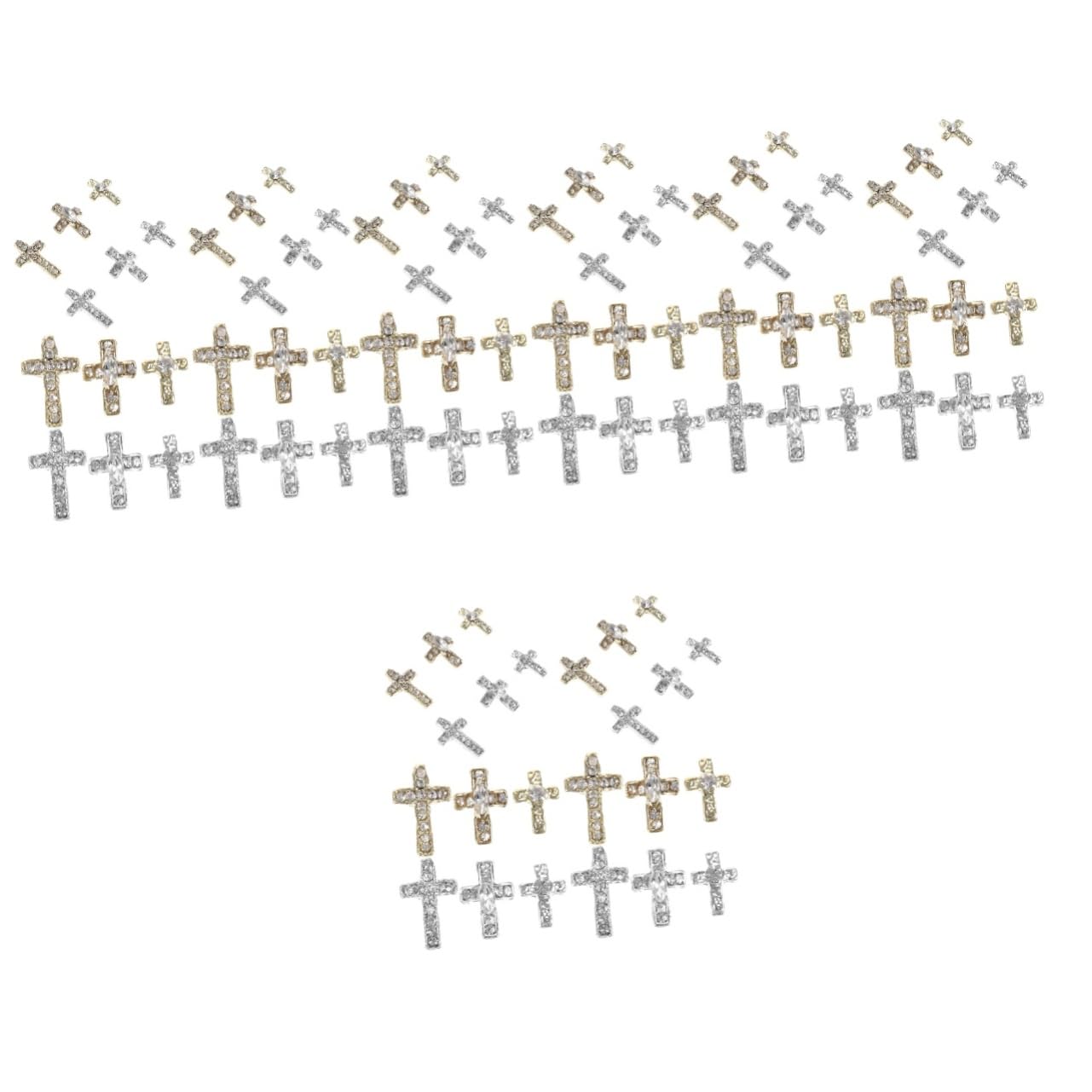 Healeved 240piezas Adornos De Uñas Forma De Cruz Decoraciones De Rhinestone Para Arte De Uñas Accesorios De Manicura Para Salones y Uso Personal