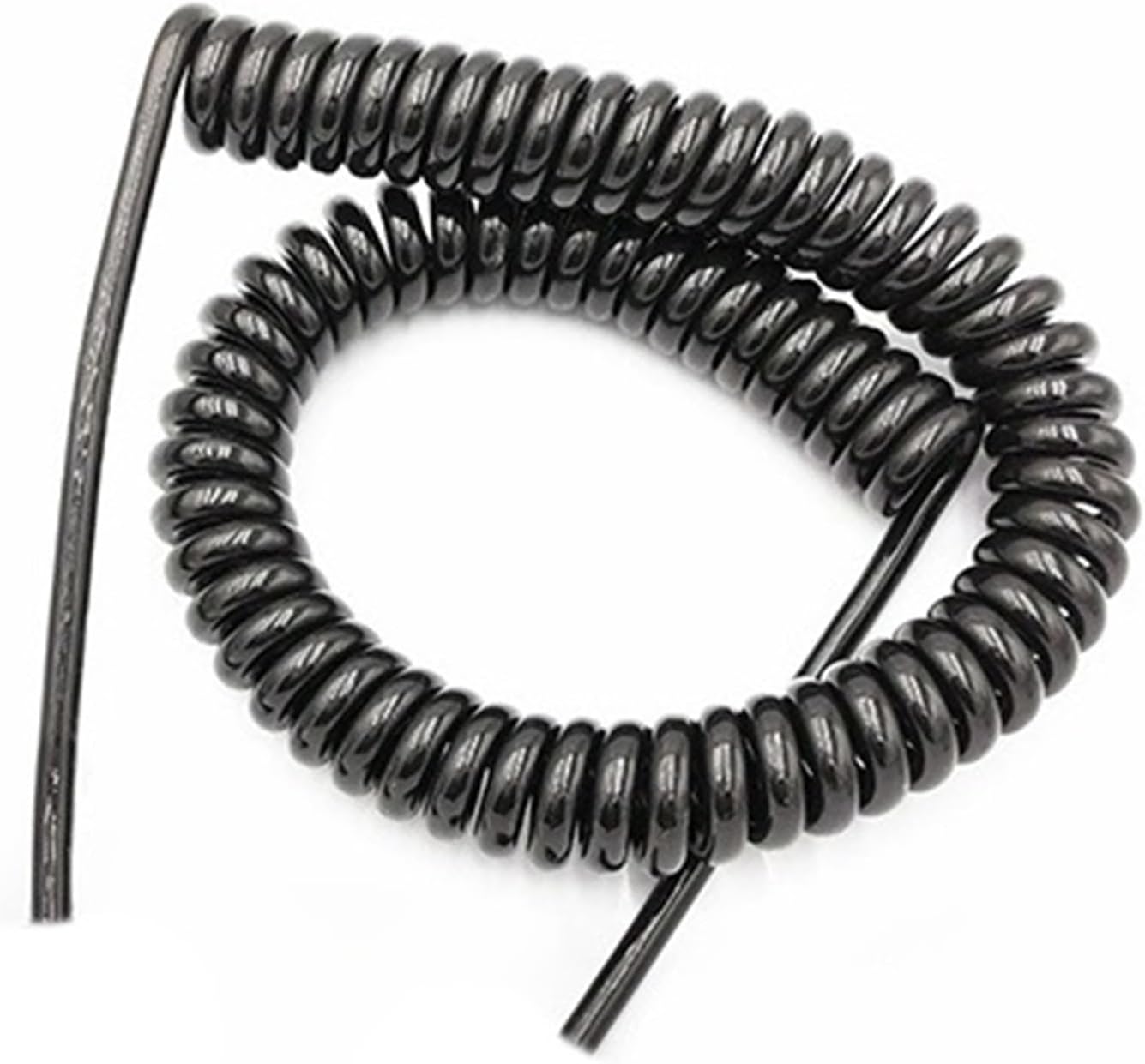 Coiled Mains Flex Curly Spring Cord, 20AWG Spiral Spring Connector Shielded Cable 8 Core Shielded Signal Copper(Stretch 5 Meters)