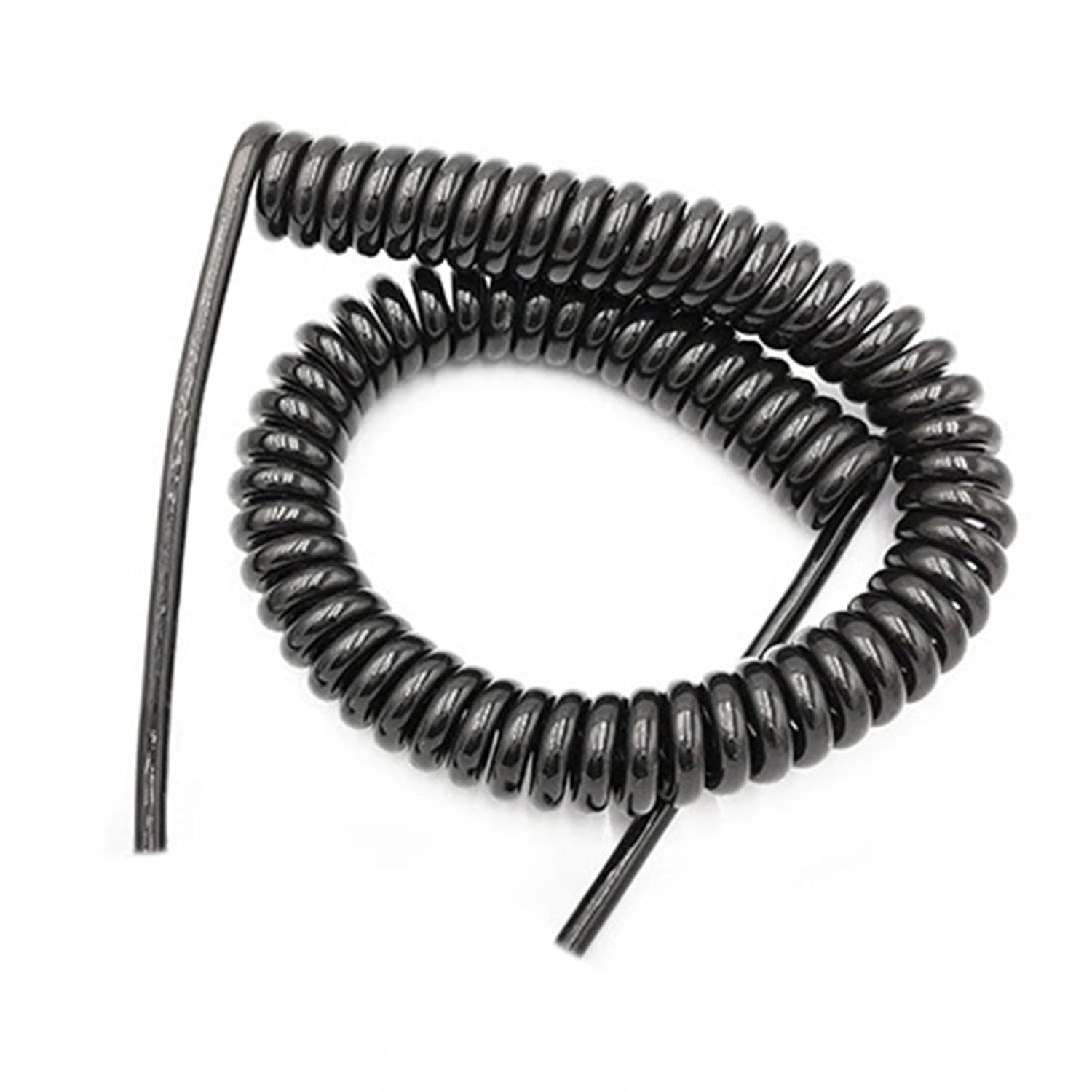 Retractable Coiled Coil Cord, 20AWG 8 Core Shielded Copper Wire Retractable Spiral Cable with PU Sheath 1-10 Meters(Stretch 2 Meters)