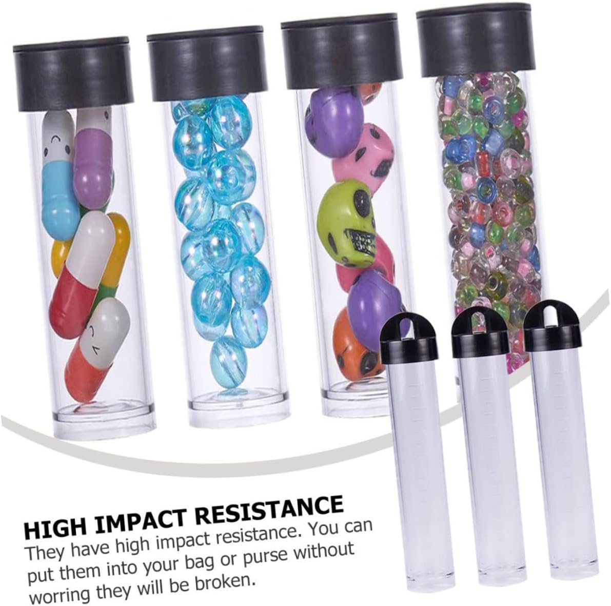 Angoily 30pcs Transparent Beads Storage Containers with Lids Versatile Tubes for Organizing Items Travel-Friendly Impact Resistant