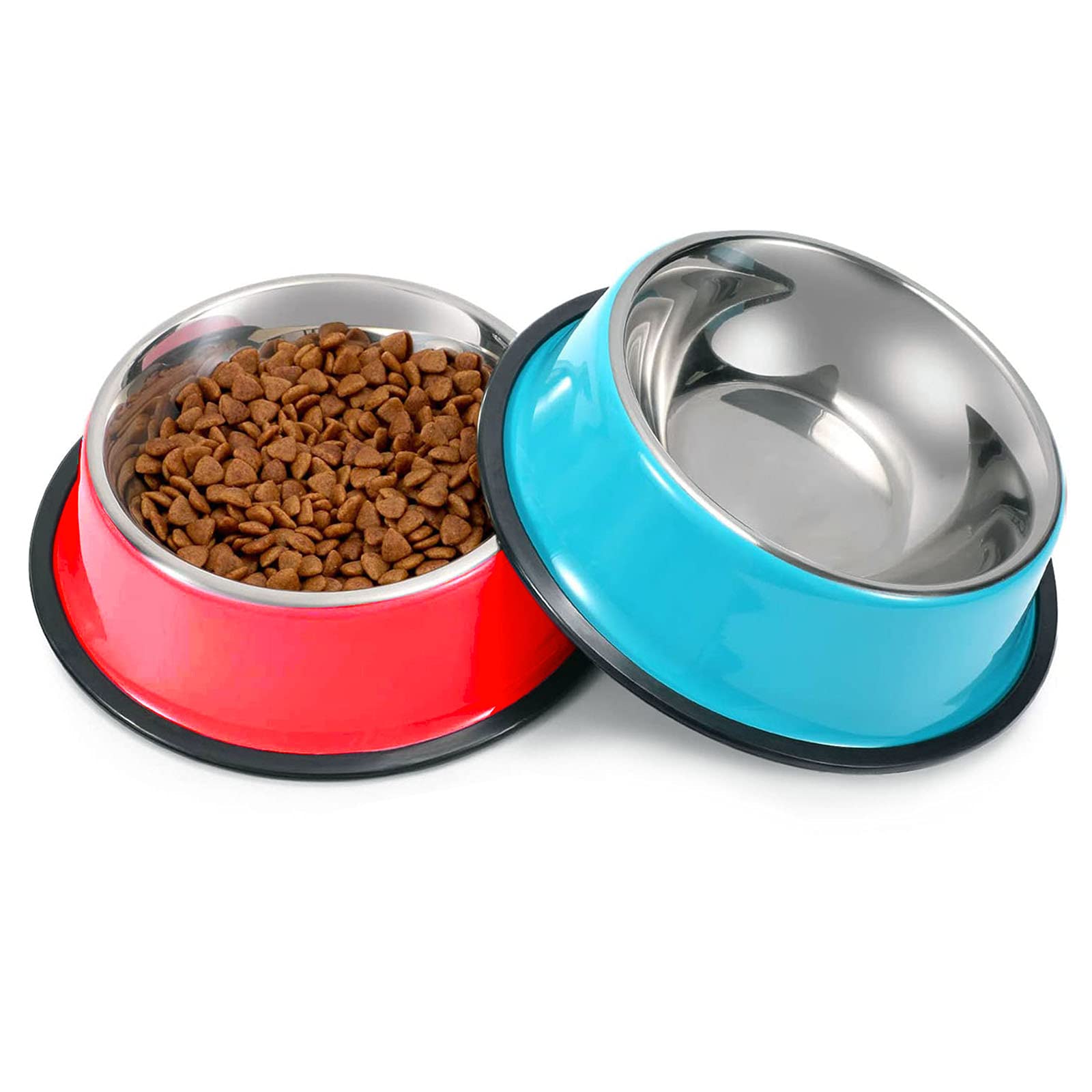 SUOXU Hundenäpfe aus Edelstahl, für Kätzchen, rutschfeste Futternäpfe für Katzen, multifunktionaler Futternapf für Hunde und Katzen, 2 Stück