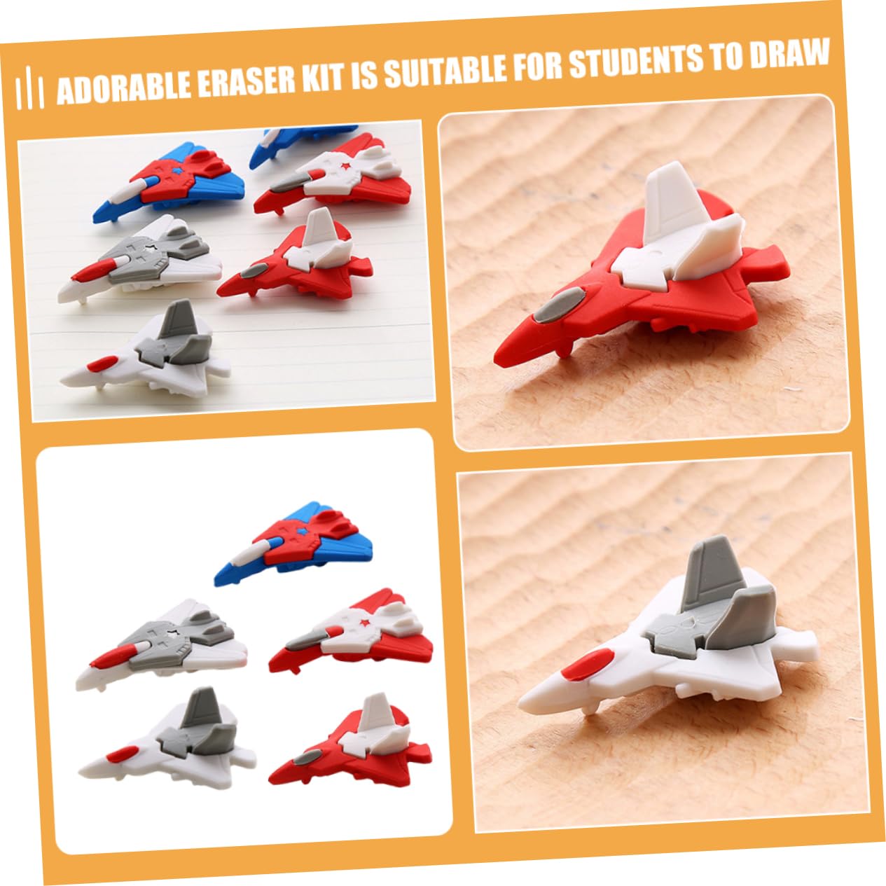 48 Pièces Gomme d'avion Petites Gommes pour Enfants Gommes pour Petits Enfants Kawaii Mini Étudiants Amusantes pour Étudiants Éducatives en Vrac