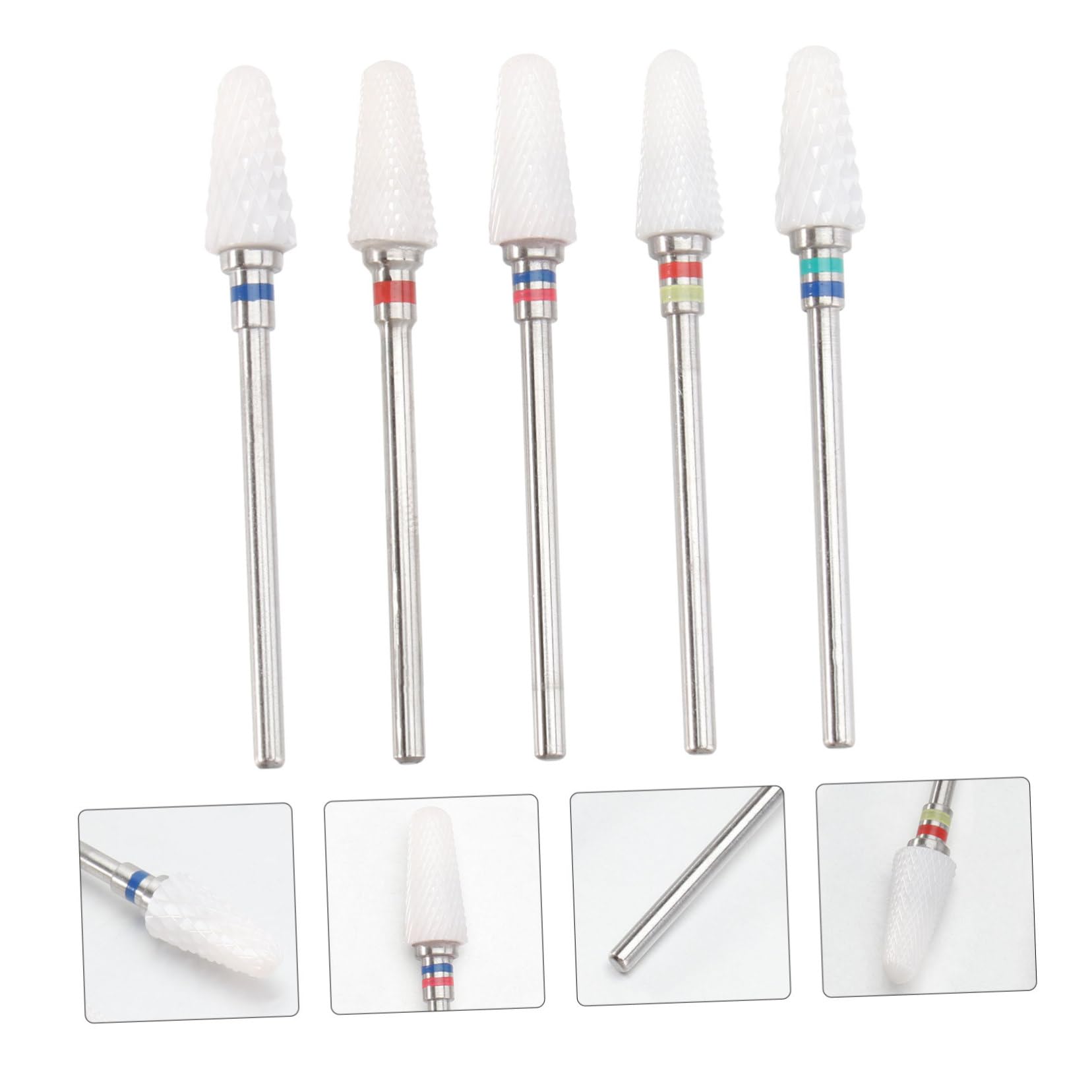 FOMIYES Kit Per Manicure E Pedicure Da 10 Pezzi Set Di Punte Per Trapano Per Unghie in Ceramica Levigatura Limatura E Lucidatura Per Nail Art