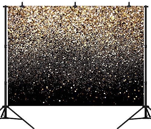 WOLADA 8X6ft Glitter Backdrop Gold Spots Bokeh Photo Backdrop Vinyl Photography Backdrop Vintage Abstract Family Wedding Birthday Baby Party Studio Prop 11176