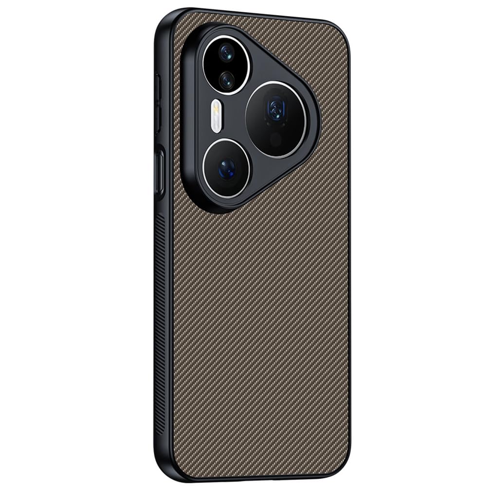 MFAOSHI Slim Case for Huawei Pura 90 Pro Max/90 Pro/90, Carbon Fiber Pattern Anti-Slip Case All-inclusive Lens Protection Cover,Gold,90 Pro