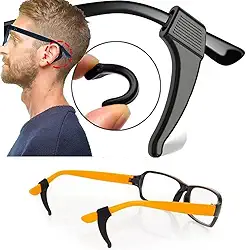 Kit 3 Pares Prendedor de óculos gancho de orelha Suporte trava fixador de óculos