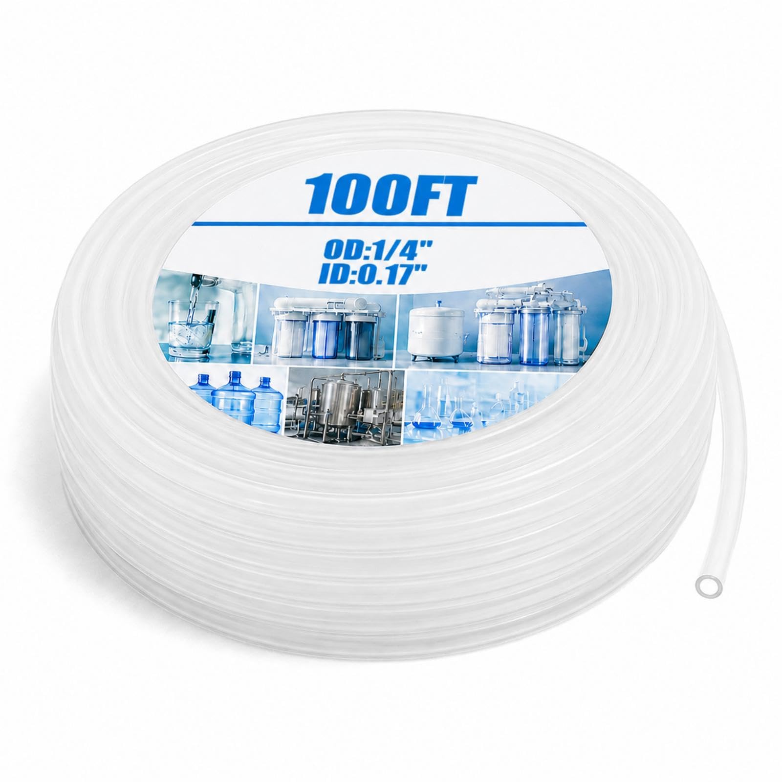 Nuanchu 100ft Polyethylene Tubing, 1/4" Od, 0.170" Id, 0.04" Wall, Transpare