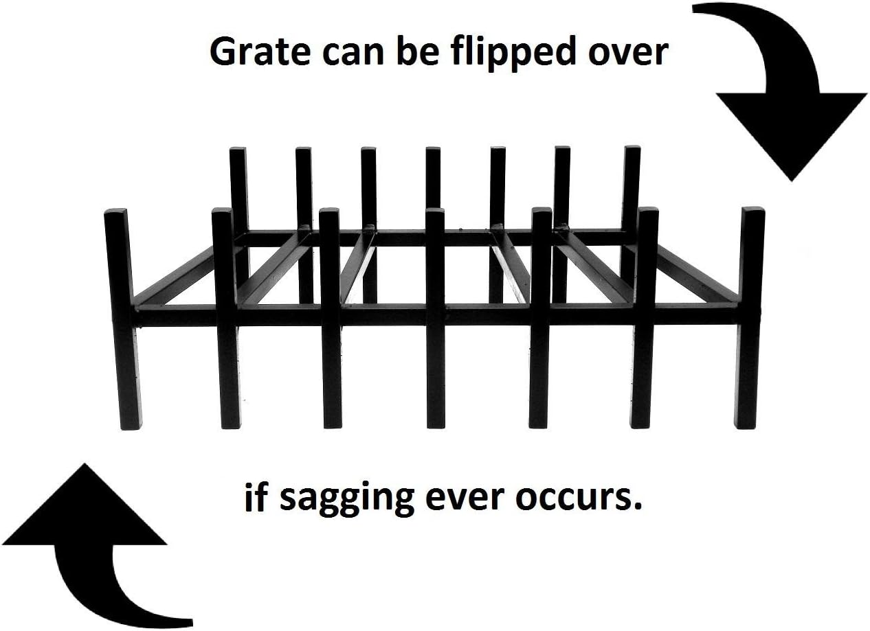 Model FG-26 Flippable Sag Resistant Fireplace Grate. 26" Wide, 3/4" Steel Construction.