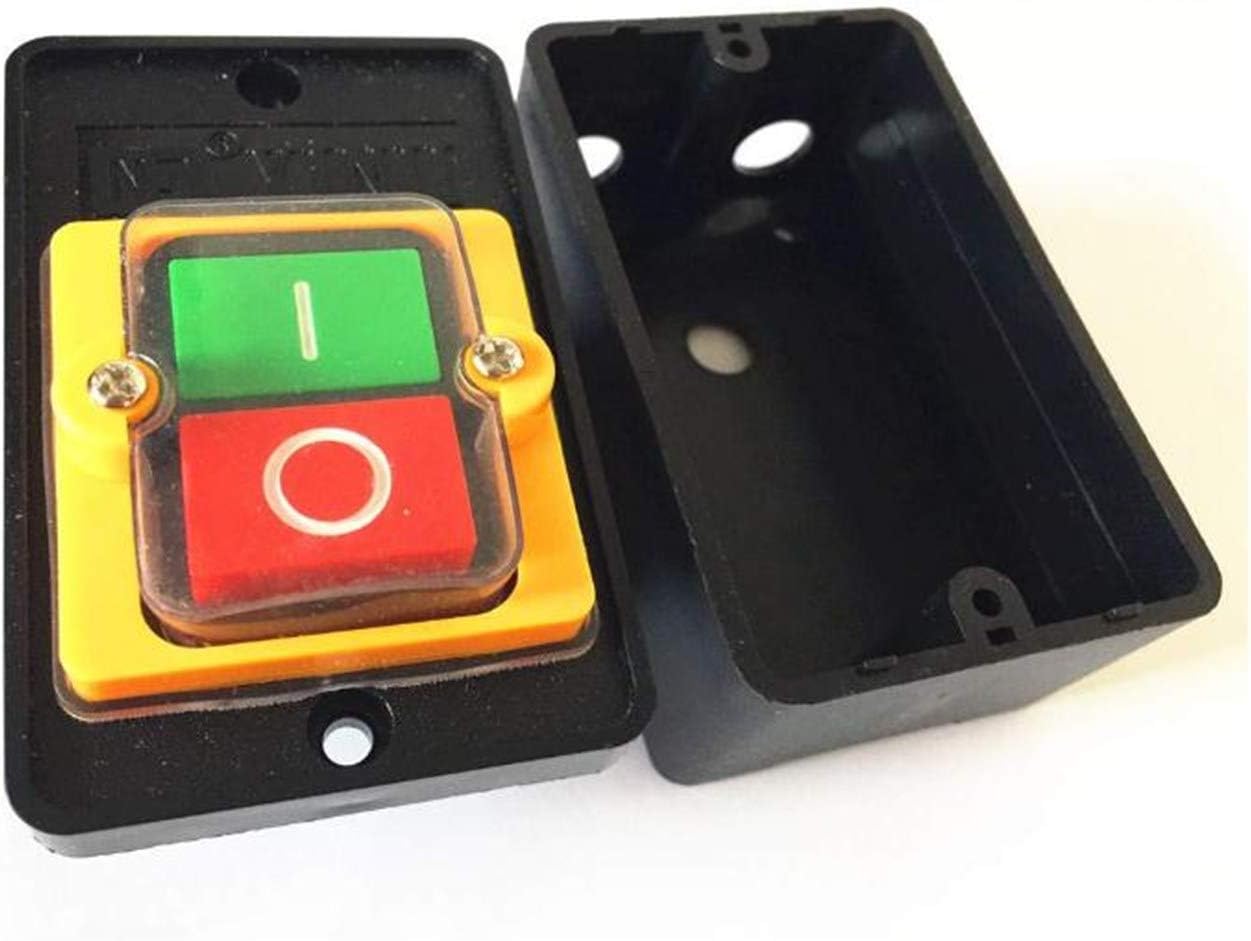 Waterproof Control Button,Motor Start Stop Push Button Switch KAO-5H KAO-10KH On/Off Start Stop Switch with Base,10A AC 380V,Set of 2.