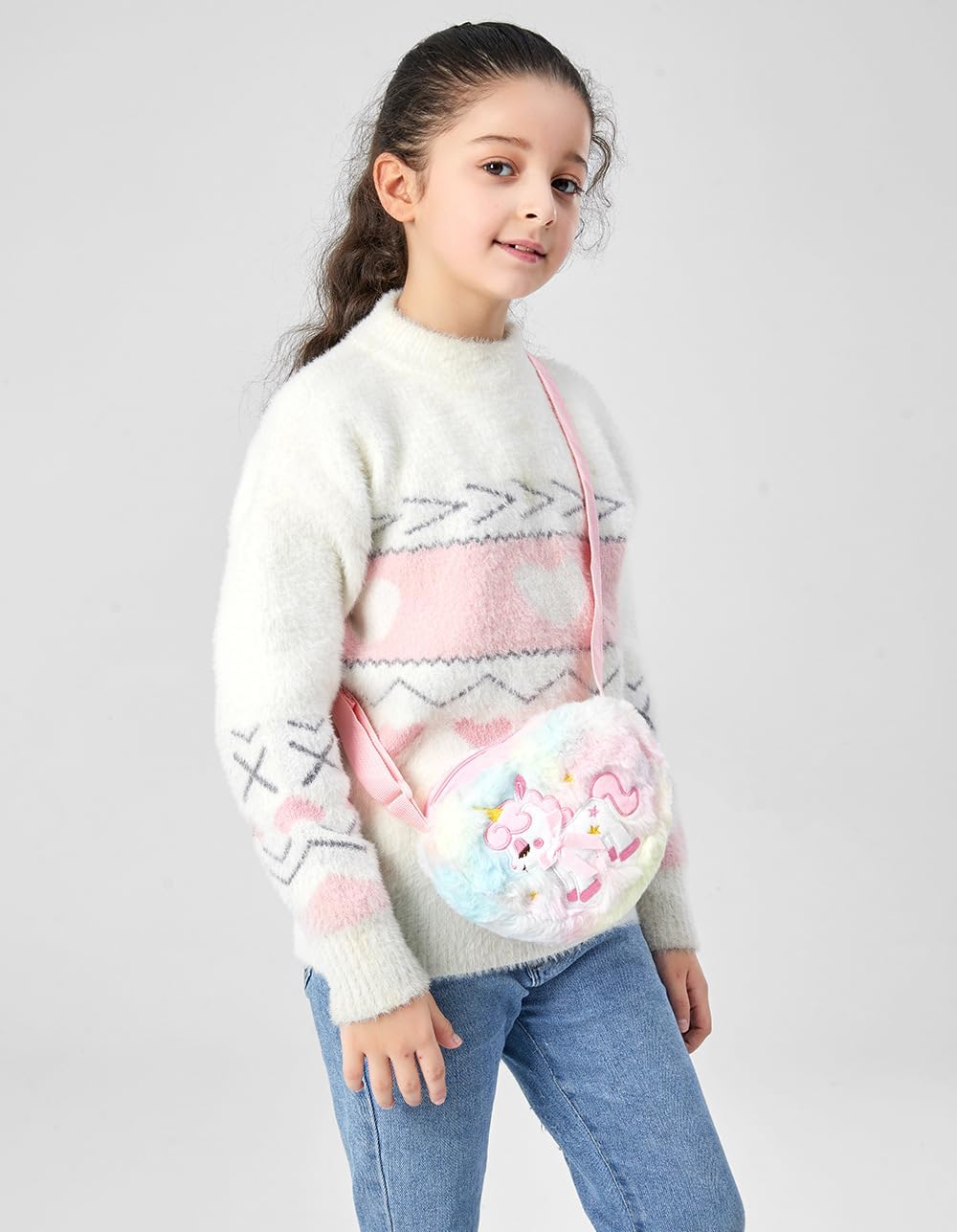 Kids Crossbody Bag Girls Crossbody Bag, Plush Unicorn Bag Unicorn Purses for Girls, Toddler Purse for Girls - Image 2