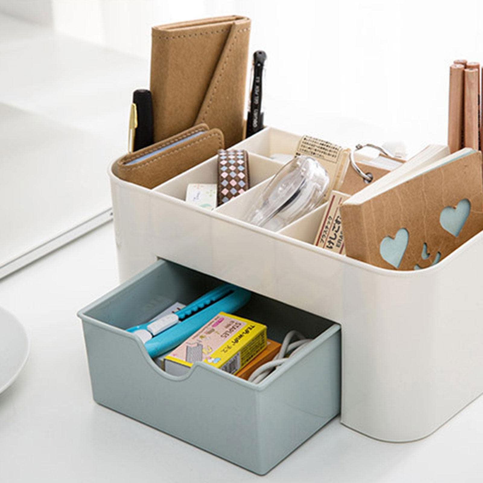 Make-up-Aufbewahrung für Büro, schöne Kosmetikartikel, transparenter Kosmetik-Organizer, mehrere Fächer, Schubladen für Kosmetik, Lippenstift, Hautpflege