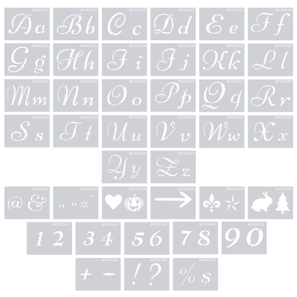 Buy Letter Stencils for Painting on Wood or Glass, 8.27"x5.87" Alphabet