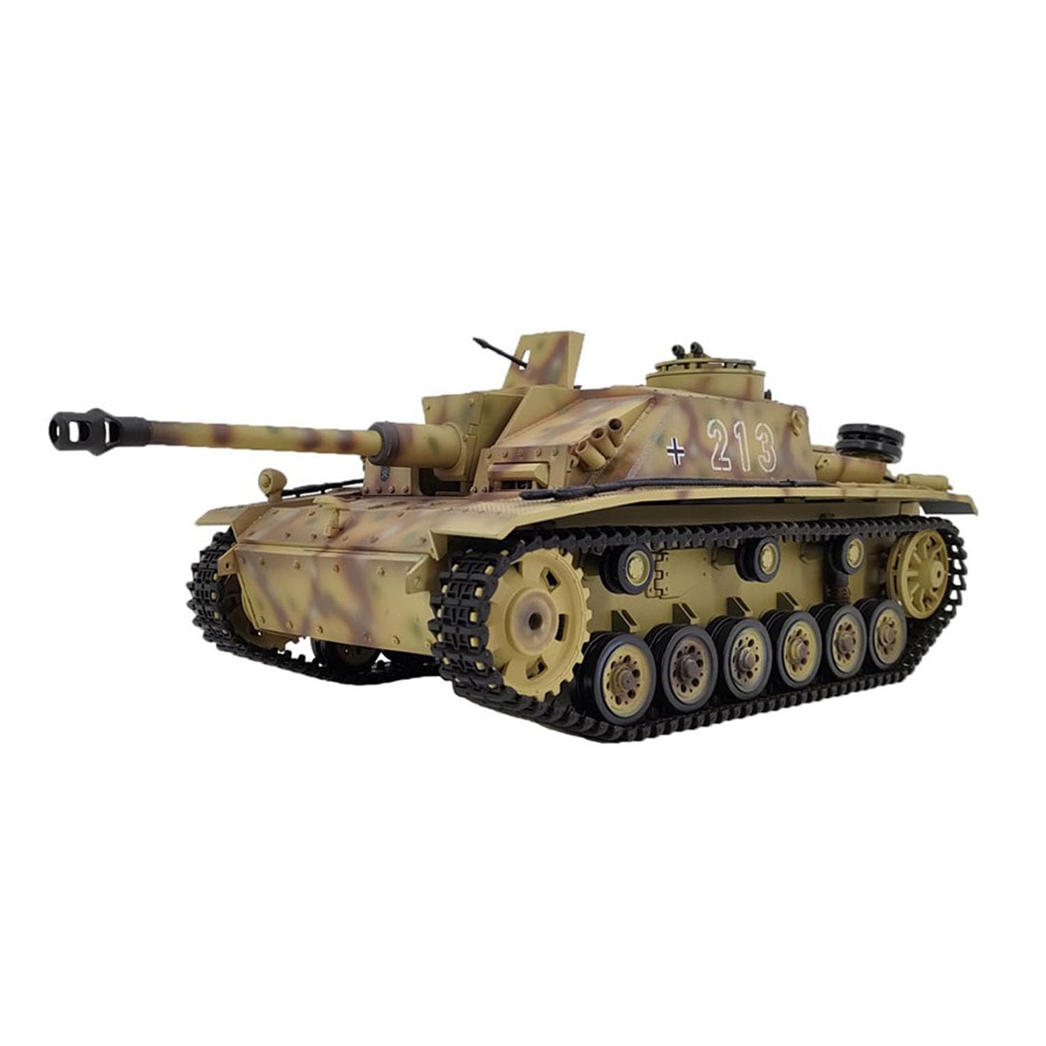 Henglong 1/16 7.0 Tanque de plástico RC alemán Stug III RTR modelo militar 3868 BB IR caja de cambios de acero Radio 1800 mAh batería juguetes de sonido