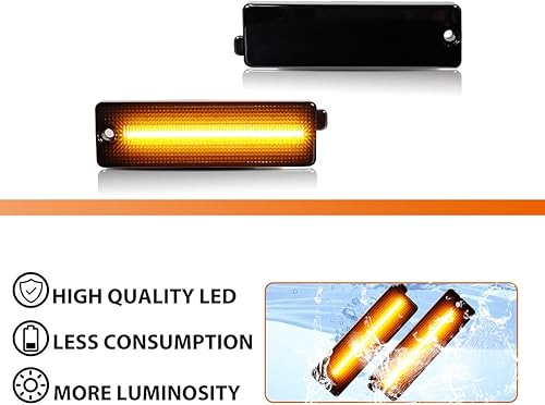 Miniatura 2 de ADIIL Lentes ahumadas oscuras ámbar LED delantero marcador luces de señal parachoques reflector juego de lámparas compatibles con 1998 1999 2000