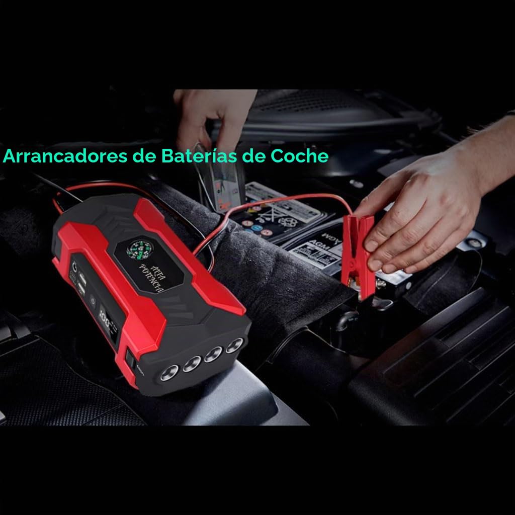 Arrancador de batería de Coche para Toyota CHR 2018-2025, 12V 28000mAh Arrancador de Coches Pinzas Bateria Booster Bateria Accesorio