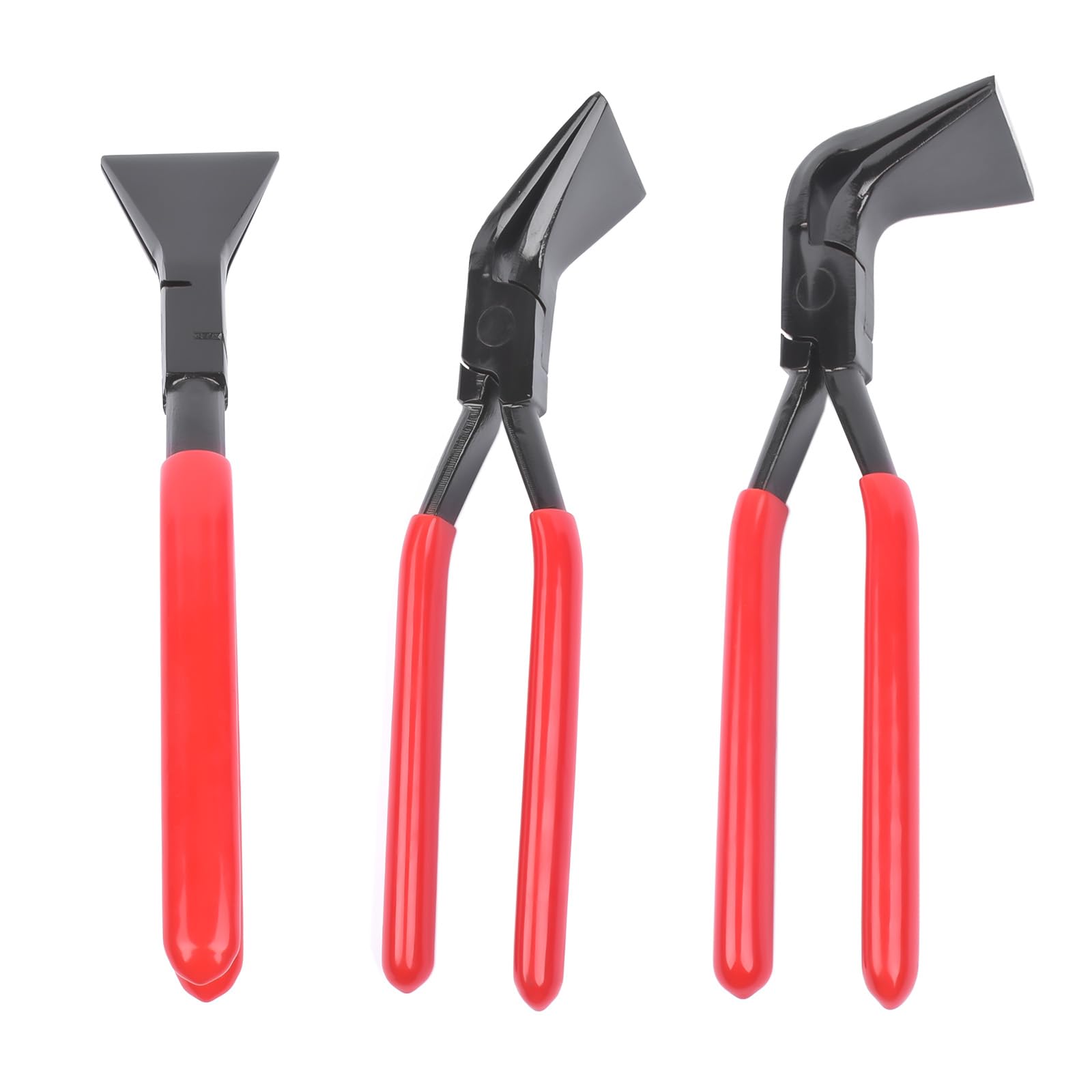 Bisenya Pince à plier Jeu de pinces à plier la tôle 3 pièces Pince à border droites 0°, 45° et 90°, acier au carbone noir bruni, rouge