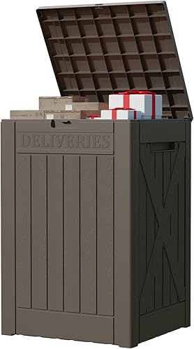 Vista 81 de Patiowell 30 Gallon Resin Deck Box, Outdoor Storage Box for Patio Furniture, Deliveries, Pool Supplies,Waterproof and Lockable, Grey