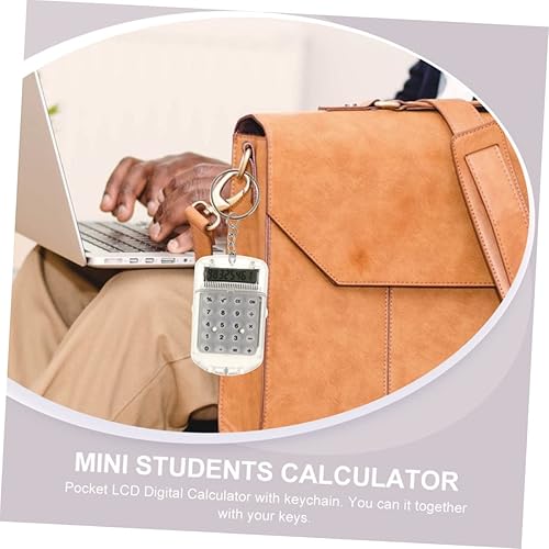 Miniatura 7 de Balacoo 4 mini calculadoras de llavero portátiles pequeñas calculadoras electrónicas con pantalla para uso diario, accesorios de llavero para