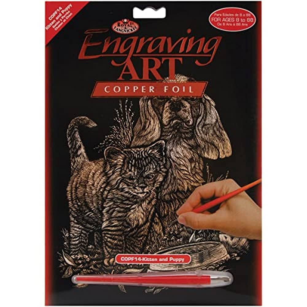 Royal & Langnickel Royal and Langnickel Copper Engraving Art, Kitten and Puppy