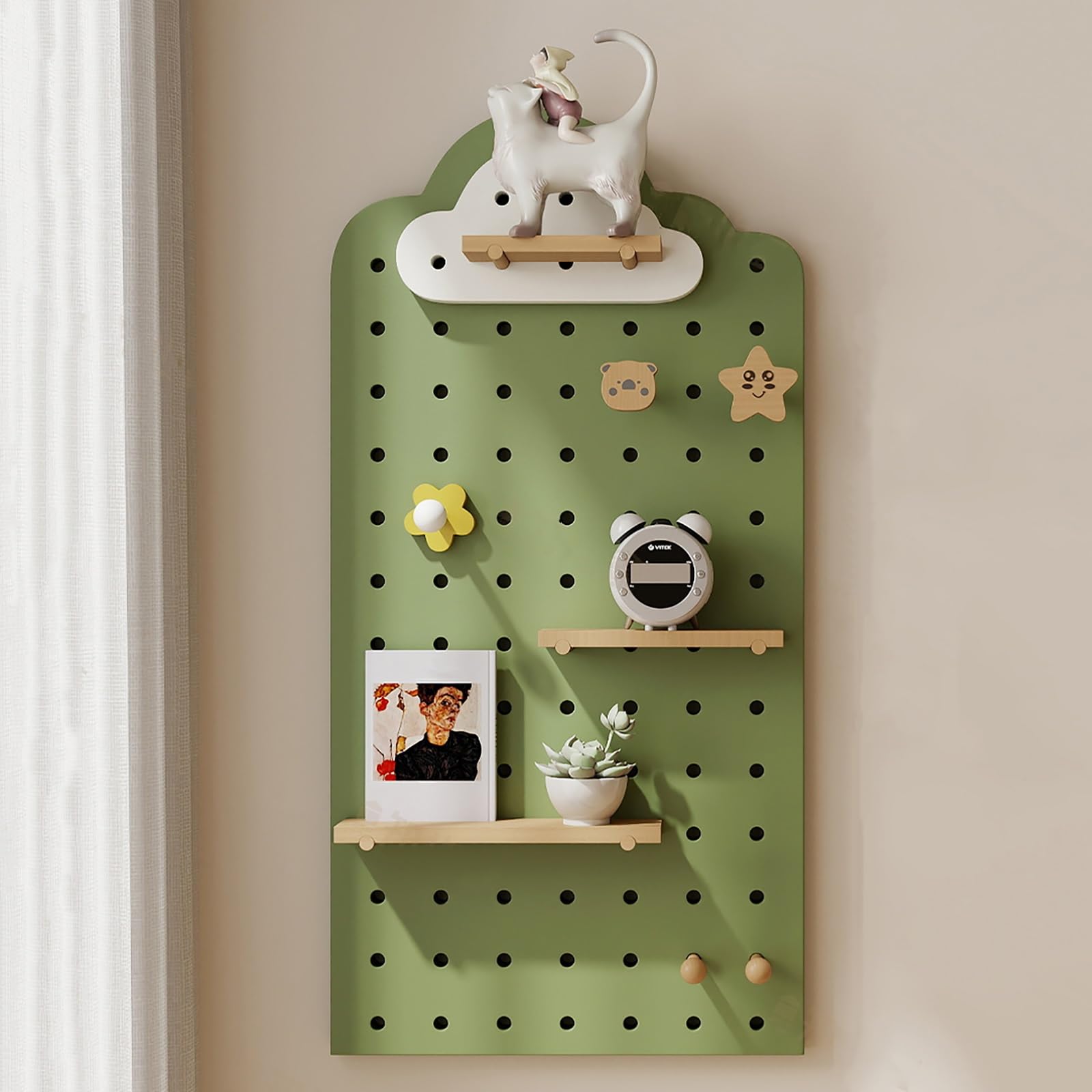 Rangement mural en bois pour atelier créatif et fournitures de bureau