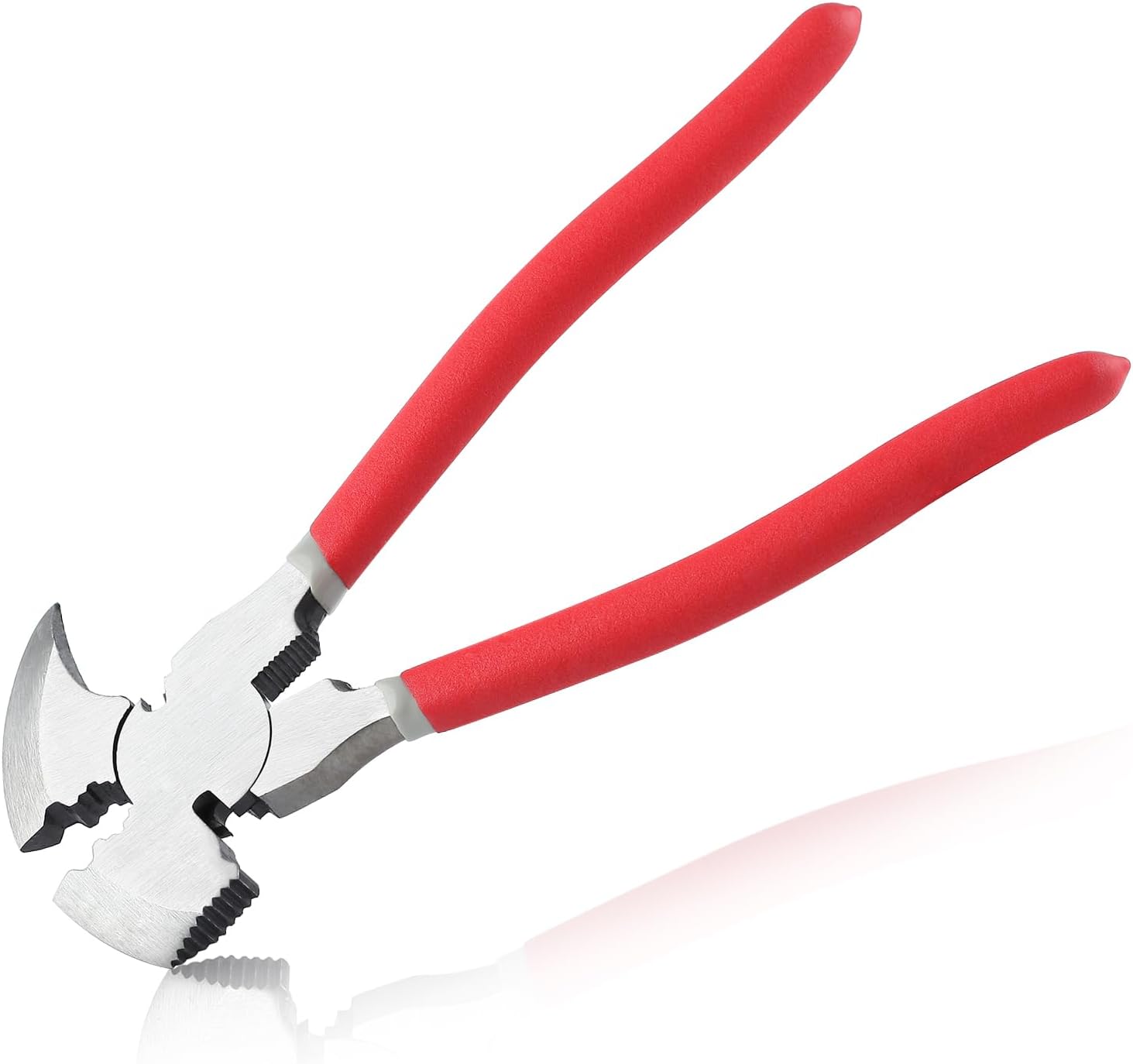 10 Inches Fencing Pliers With Wire Cutters - Heavy-Duty Multi-Purpose Flat Nose Fence Tool for Installing, Maintaining, and Repairing Wire Fences