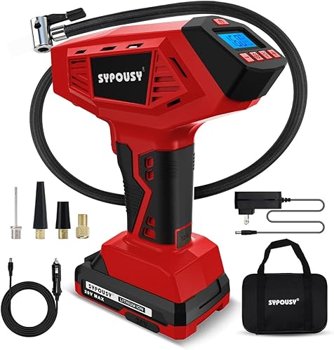 Inflador de neumáticos actualizado, compresor de aire portátil, bomba de aire inalámbrica de 160 PSI con batería recargable de 20 V, inflado 2 veces