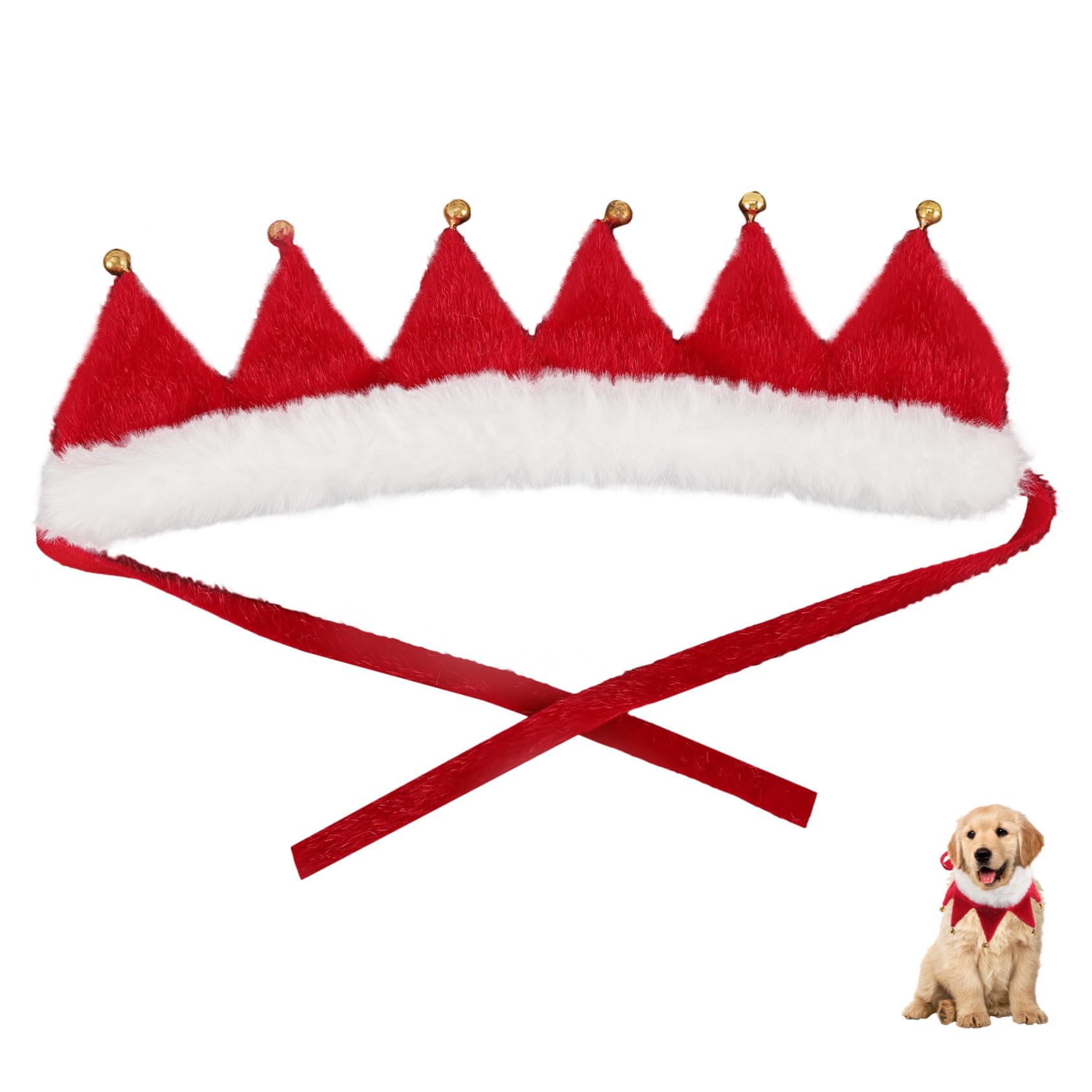 Collier de Noël pour Chien avec Clochette Accessoire Léger et Facile à Enfiler Collier Classique pour Chiot et Chat