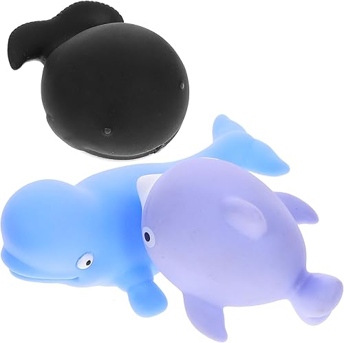 Yardwe 3pcs Creative Sea Animal Bath for Boy Girl Squeeze Water Playthings with Shark Dolphin Large Patterns Sensory Motor Skill Development for Bath Enjoyment