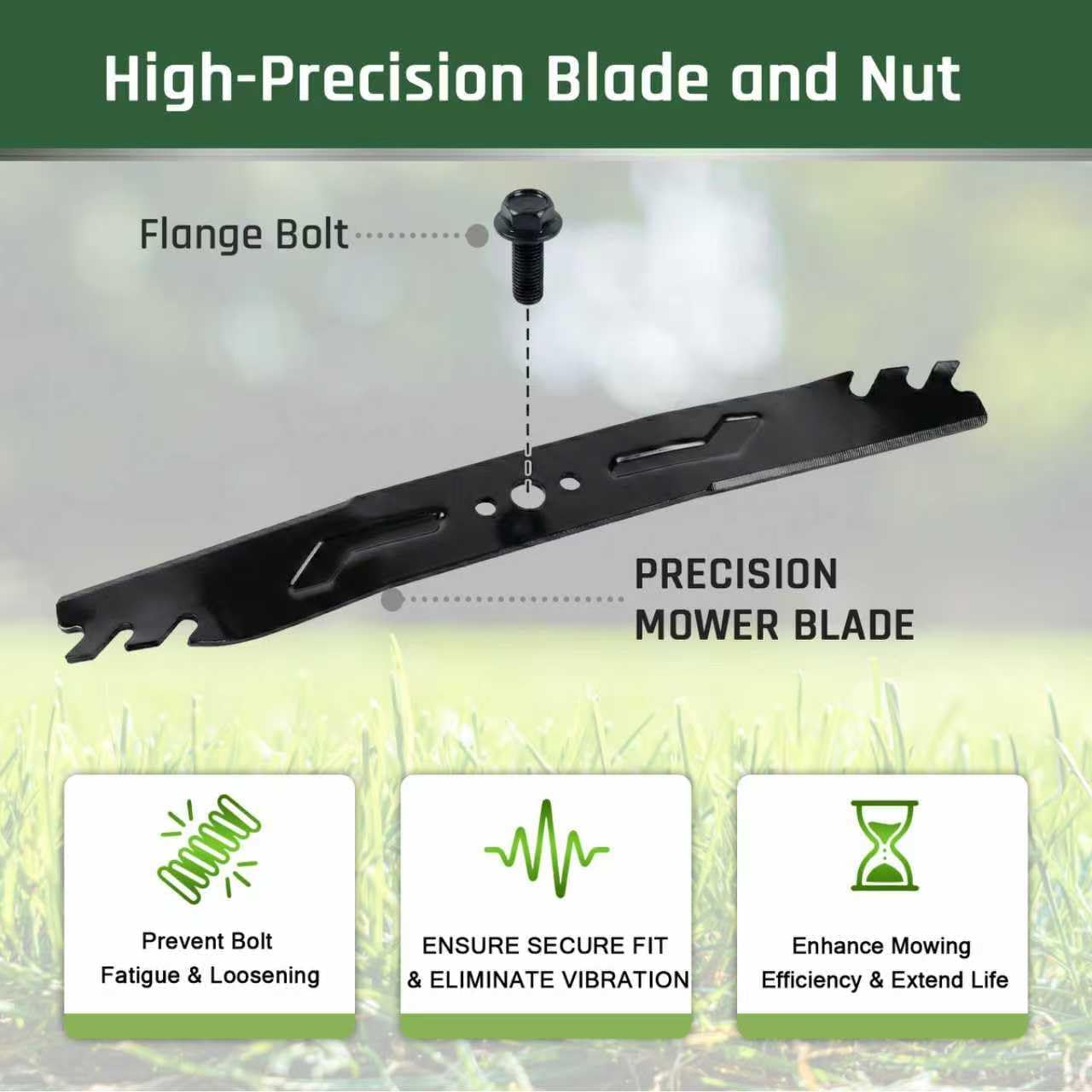 Standard Mower Blade Replacement for EGO AB2102 Power+ 21" Electric Lawn Mower Models LM2110 LM2110SP LM2120SP, Circle Center Hole 1-Pack with Bolt