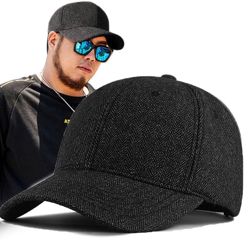 Miniatura 6 de Gorras de béisbol de gran tamaño XXL para hombre, sombreros de lana de invierno, sombrero de cabeza grande, gorra de tamaño grande, gorra ajustable