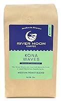 Vista 9 de River Moon Coffee, Café molido Kona, tostado medio, 16 onzas, mezcla hawaiana Kona Waves, cultivado de forma sostenible, 100% arábica