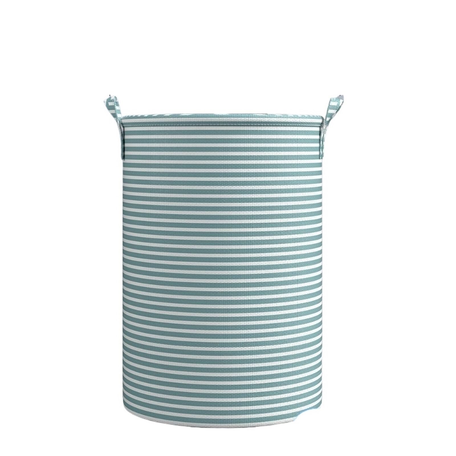 PPQIRU 2Pcs Foldable Laundry Basket Large Capacity Cotton And Linen Storage Household Sundries Dirty For Storage(Blue Green,30x35cm)