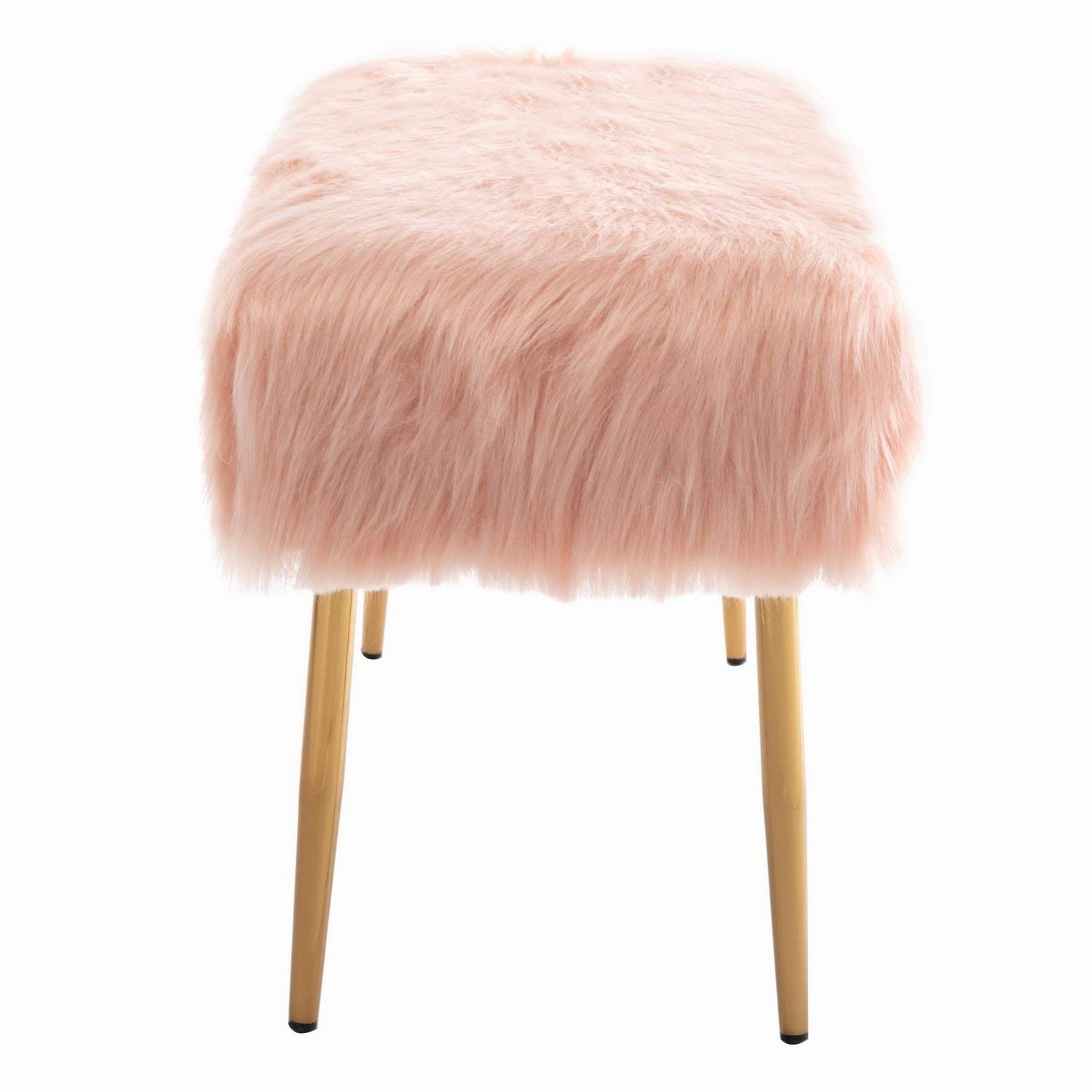 Wahson Faux Fur Long Entryway Bench Ottoman Foot Rest Stool/Seat
