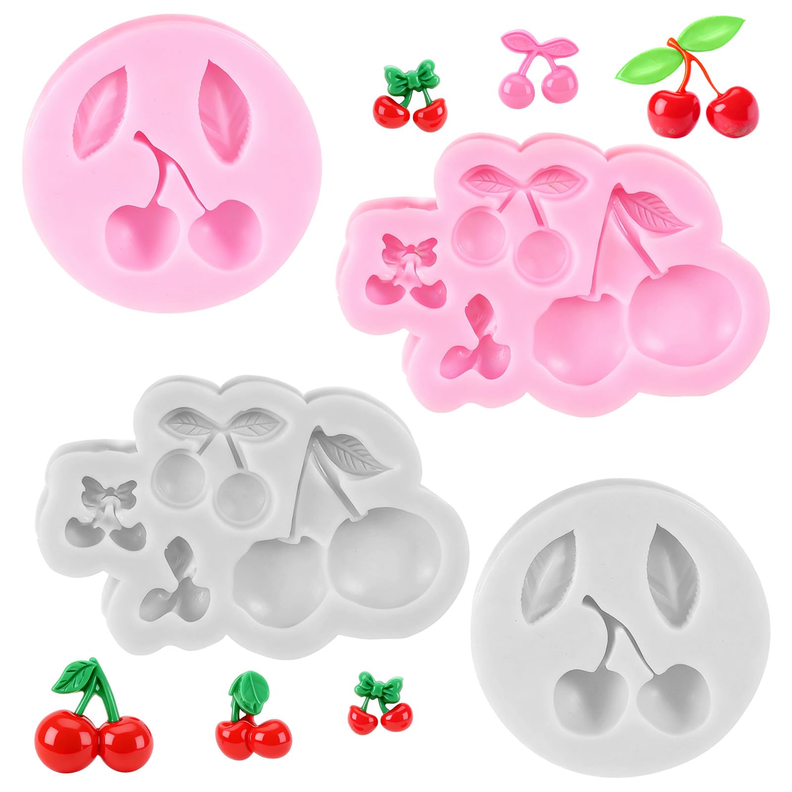 View 1 of ** only comes with three molds **
Psiriol 4 PCS Cherry Silicone Mold