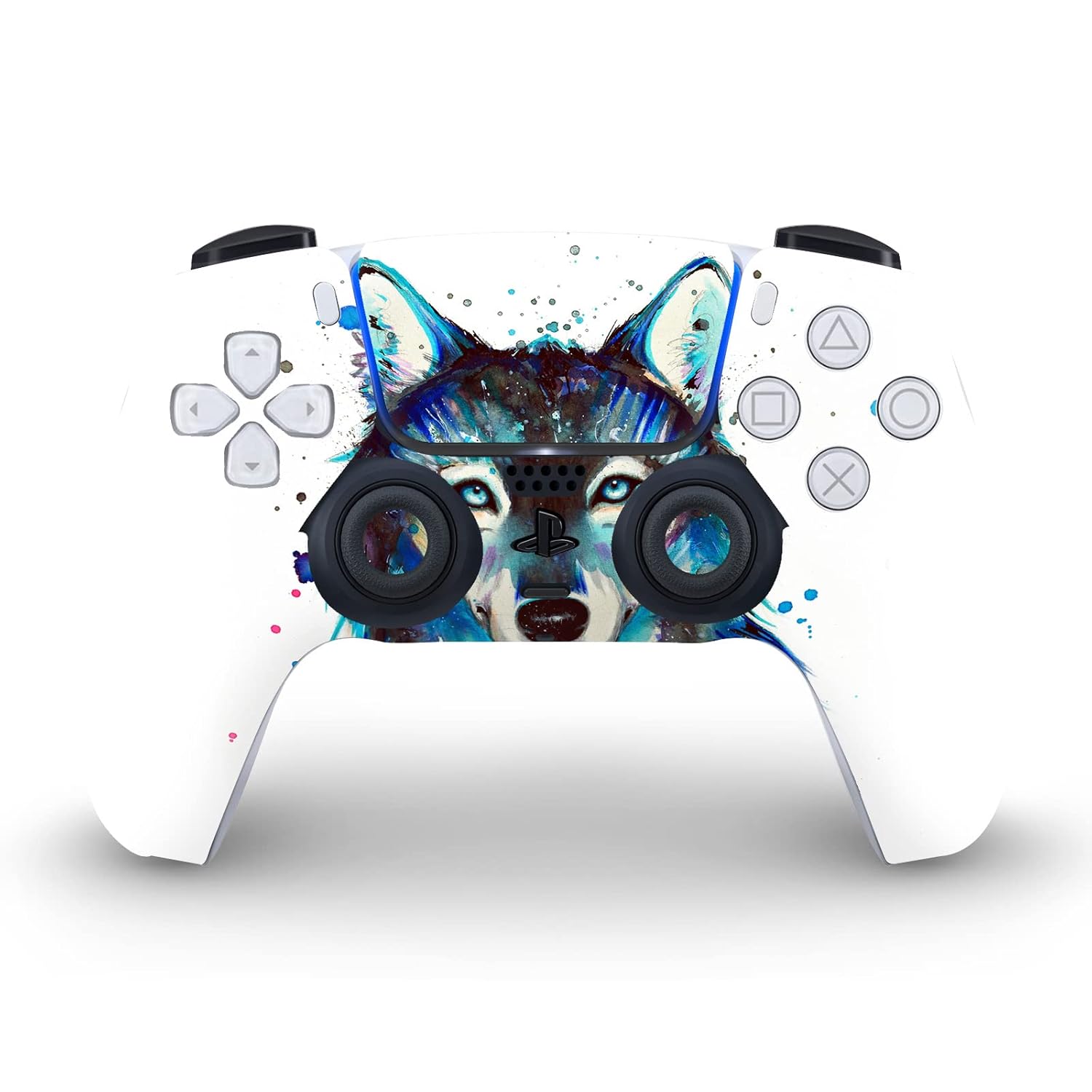 Head Case Designs Officially Licensed Pixie Cold Ice Wolf Art Mix Vinyl Faceplate Sticker Gaming Skin Case Cover Compatible with Sony Playstation 5 PS5 Disc Edition Console & DualSense Controller