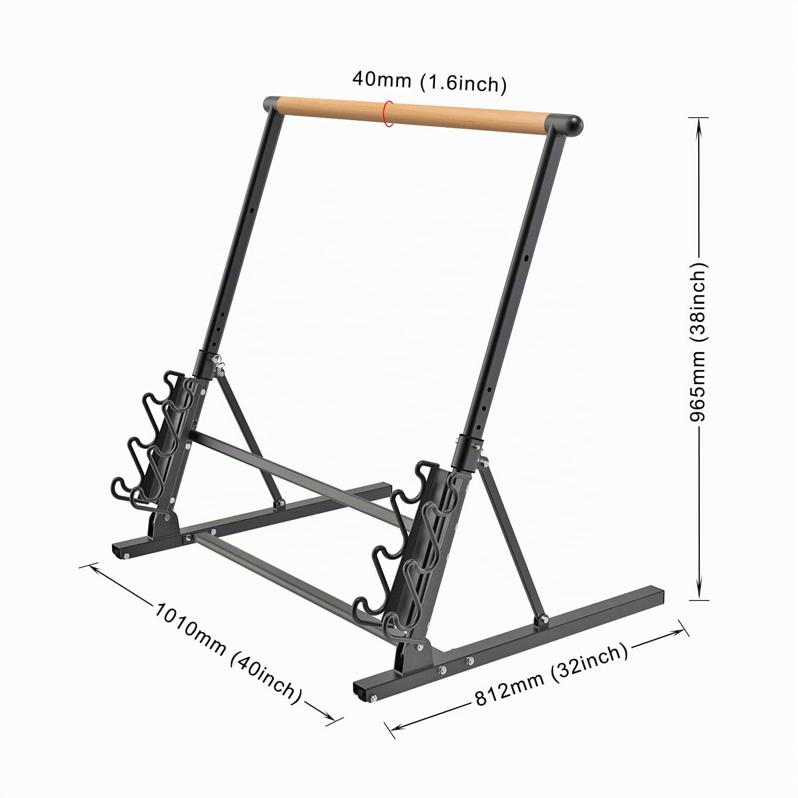 Kipika Balletstange Portable Freistehende Ballett Barre Home System, Tanz Bar für Home Workout Tanz Ausrüstung, Falten flach, 4 Höhenverstellung, Lagerung Hantel, 101cm lang, 1 3/5" Durchmesser