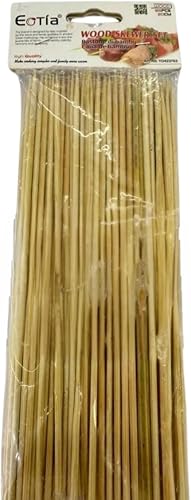 Natural Wood Skewers – 100-Pack Bamboo BBQ and Cooking Sticks